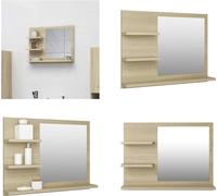 vidaXL Miroir de salle de bain Chêne Sonoma 60x10,5x45 cm Bois composite - Miroir - Miroir de salle de bain - Miroir de salle de bain