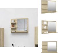 vidaXL Miroir de salle de bain Chêne Sonoma 60x10,5x45 cm Bois composite - Vasques de salle de bain