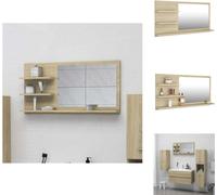vidaXL Miroir de salle de bain Chêne Sonoma 90x10,5x45 cm Bois composite - Vasques de salle de bain
