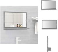 vidaXL Miroir de salle de bain Gris Sonoma 60x10,5x37 cm Bois composite - Vasque de salle de bain
