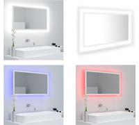vidaXL Miroir de salle de bain LED Blanc 80x8,5x37 cm Acrylique - Miroir - Miroir de salle de bain - Miroir de salle de bain