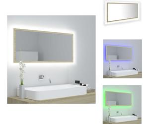 vidaXL Miroir de salle de bain LED Chêne Sonoma 100x8,5x37 cm Acrylique - lavabos de salle de bain