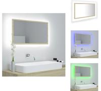 vidaXL Miroir de salle de bain LED Chêne Sonoma 80x8,5x37 cm Acrylique - lavabos de salle de bain