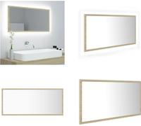 vidaXL Miroir de salle de bain LED Chêne Sonoma 90x8,5x37 cm Acrylique - Miroir - Miroir de salle de bain - Miroir de salle de bain