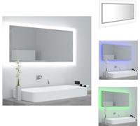 vidaXL Miroir de salle de bain LED gris béton 100x8,5x37 cm Acrylique - lavabos de salle de bain