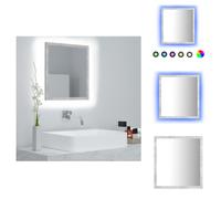 vidaXL Miroir de salle de bain LED gris béton 40x8,5x37 cm Acrylique - lavabos de salle de bain