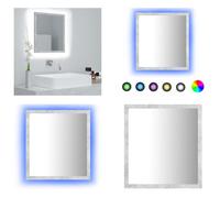 vidaXL Miroir de salle de bain LED gris béton 40x8,5x37 cm Acrylique - Miroir - Miroir de salle de bain - Miroir de salle de bain