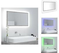 vidaXL Miroir de salle de bain LED gris béton 80x8,5x37 cm Acrylique - lavabos de salle de bain