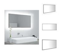 vidaXL Miroir de salle de bain LED gris béton 90x8,5x37 cm Acrylique - lavabos de salle de bain