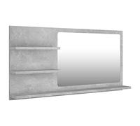 vidaXL Miroir de Salle de Bain, Miroir de Courtoisie, Miroir de Maquillage, Miroir Cosmétique Toilette Maison Intérieur, Gris Béton Bois d’Ingénierie