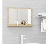 vidaXL Miroir de salle de bain 804565 – Chêne Sonoma, Bois d’ingénierie 60x10,5x37 cm