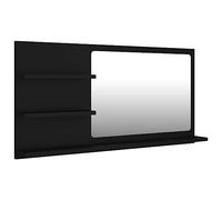 vidaXL Miroir de Salle de Bain, Miroir de Maquillage, Miroir de Courtoisie, Décoration Toilette Maison Intérieur, Noir Bois d’Ingénierie