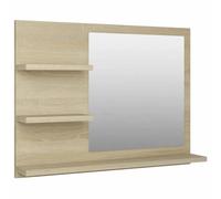vidaXL Miroir de Salle de Bain Miroir de Maquillage Miroir Mural Décoration Miroir Décoratif Maison Intérieur Chêne Sonoma 60x10,5x45 cm Aggloméré