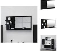 vidaXL Miroir de salle de bain Noir 90x10,5x45 cm Bois composite - Lavabos de salle de bain