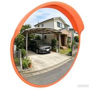 vidaXL Miroir de signalisation convexe pour extérieur, orange, Ø 75 cm, en polycarbonate