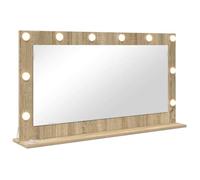 vidaXL Miroir de vanité rectangulaire Chêne Sonoma 100 x 55 x 18 cm LED blanc chaud