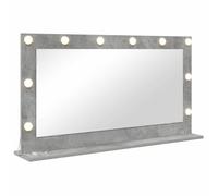 vidaXL Miroir de vanité Gris béton 100 x 55 x 18 cm Rectangulaire | Éclairage super pratique pour bien voir , Style cool qui s'adapte à tous les décors , Se fixe au mur,