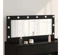 vidaXL Miroir de vanité Rectangulaire Chêne noir 100 x 45 x 18 cm