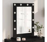 vidaXL Miroir de vanité Rectangulaire Chêne noir 70 x 50 x 18 cm