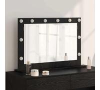 vidaXL Miroir de vanité Rectangulaire Chêne noir 80 x 15 x 18 cm