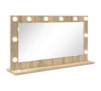 Miroir de vanité mural - vidaXL - Chêne Sonoma - 80x45x18 cm - Verre et bois composite - Montage mural