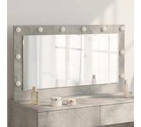 Miroir de coiffeuse éclairé - vidaXL - 100x55x18 cm - Gris béton - Bandes LED - Blanc chaud - Verre clair
