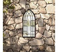 vidaXL Miroir Jardin Noir - Fer Extérieur