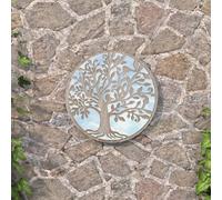 VidaXL Miroir jardin rond sable