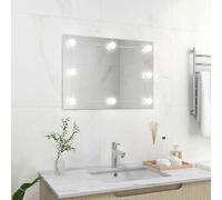 vidaXL Miroir Mural sans Cadre avec Lampes LED Rectangulaire Miroir de Dressing Miroir de Maquillage Chambre à Coucher Salle 3078643 Gris G