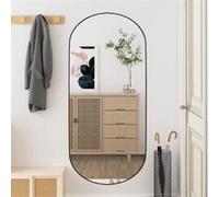 vidaXL Miroir mural Verre ovale 45x100 cm – Miroir de maquillage, moderne, Or G