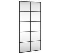 vidaXL Miroir Mural 50x100 cm, Noir, Verre avec Cadre en Fer Peint, Rectangle, Montage Mural, Miroir Maquillage, Salle de Bain & Salon, Film Anti-Explosion