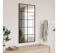 vidaXL Miroir mural 50x100 cm, Noir, Verre avec cadre en fer peint, Rectangle, Montage mural, Miroir maquillage 358649 Noir G