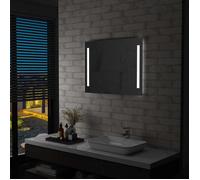 vidaXL Miroir mural LED 144706 - Carré intérieur, éclairage économie d'énergie, 80 x 60 cm