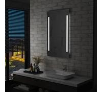 vidaXL Miroir Mural à LED pour Salle de Bains Miroir à Lumière Miroir à Eclairage Economie d'Energie Miroir Carré Intérieur 144704 Gris G