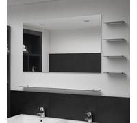 vidaXL Miroir mural avec 5 étagères Argenté 100 x 60 cm