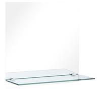 vidaXL Miroir mural avec étagère 30x30 cm Verre trempé Or G