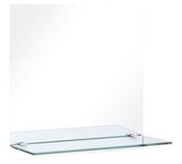 vidaXL Miroir mural avec étagère 30x30 cm Verre trempé Or G