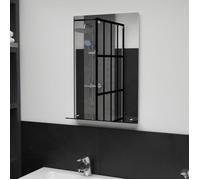 vidaXL Miroir mural avec étagère 40x60 cm verre trempé Argent