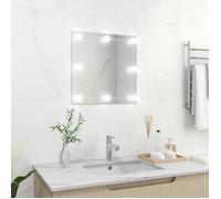 vidaXL Miroir mural LED de maquillage 3078636 carré 50x50 cm Gris G
