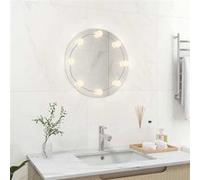vidaXL Miroir mural avec lampes LED Rond Verre