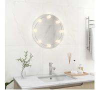 vidaXL Miroir mural 3078639 – Rond avec lampes LED – Sans cadre