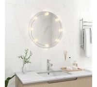 Vidaxl Miroir Mural Avec Lampes Led Rond Verre Blanc
