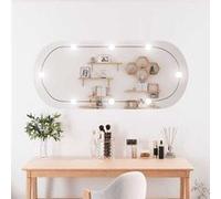 vidaXL Miroir Mural avec Lumières LED, Miroir de Maquillage, Miroir de Courtoisie, Décoration Chambre à Coucher Salle de 3189164 Or G