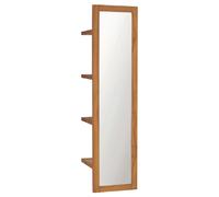 vidaXL Miroir mural Bois teck avec étagères