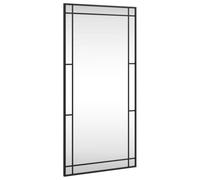 vidaXL Miroir Mural, Décoration de Chambre avec Film Anti Éclatement au Dos, Miroir Suspendu Couloir Salle de Bain, Noir Rectangulaire Fer