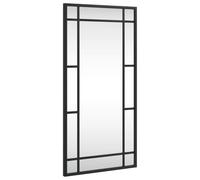 vidaXL Miroir Mural, Décoration de Chambre avec Film Anti Éclatement au Dos, Miroir Suspendu Couloir Salle de Bain, Noir Rectangulaire Fer