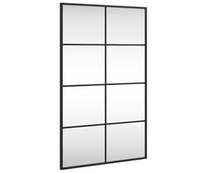 vidaXL Miroir Mural, Décoration de Chambre avec Film Anti Éclatement au Dos, Miroir Suspendu Couloir Salle de Bain, Noir Rectangulaire Fer