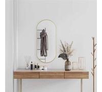 vidaXL Miroir mural de maquillage ovale 90x40 cm Doré