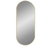 vidaXL Miroir Mural Miroir de Maquillage Coiffeuse Cosmétique Décoration de Salle de Bain Toilette Salon Intérieur Doré 70x30 cm Ovale