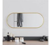 vidaXL Miroir mural de maquillage ovale doré 60x25 cm